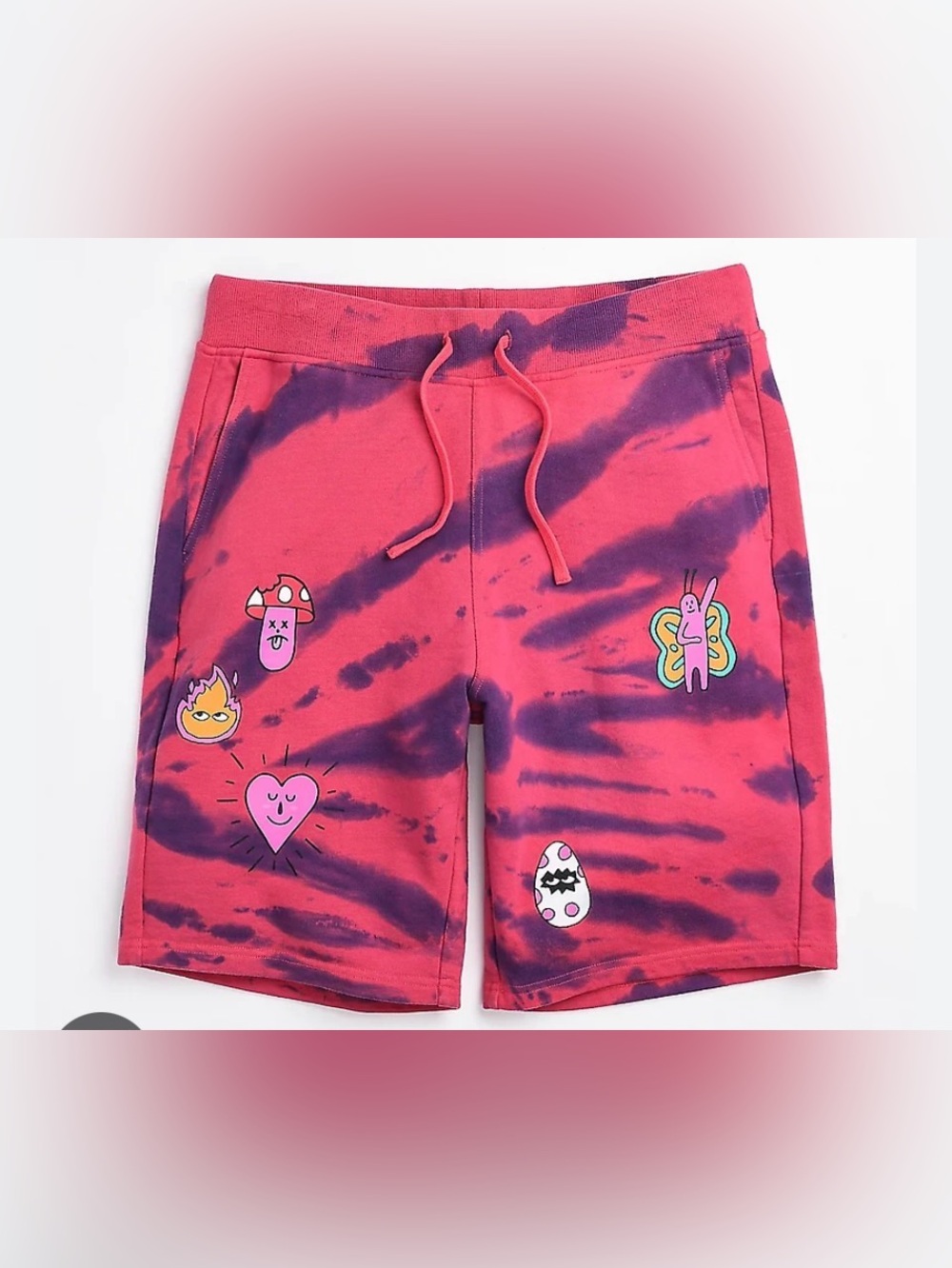 A.Lab Tie-Dye Pink & Purple Graphic Drawstring Men's Shorts. Size L